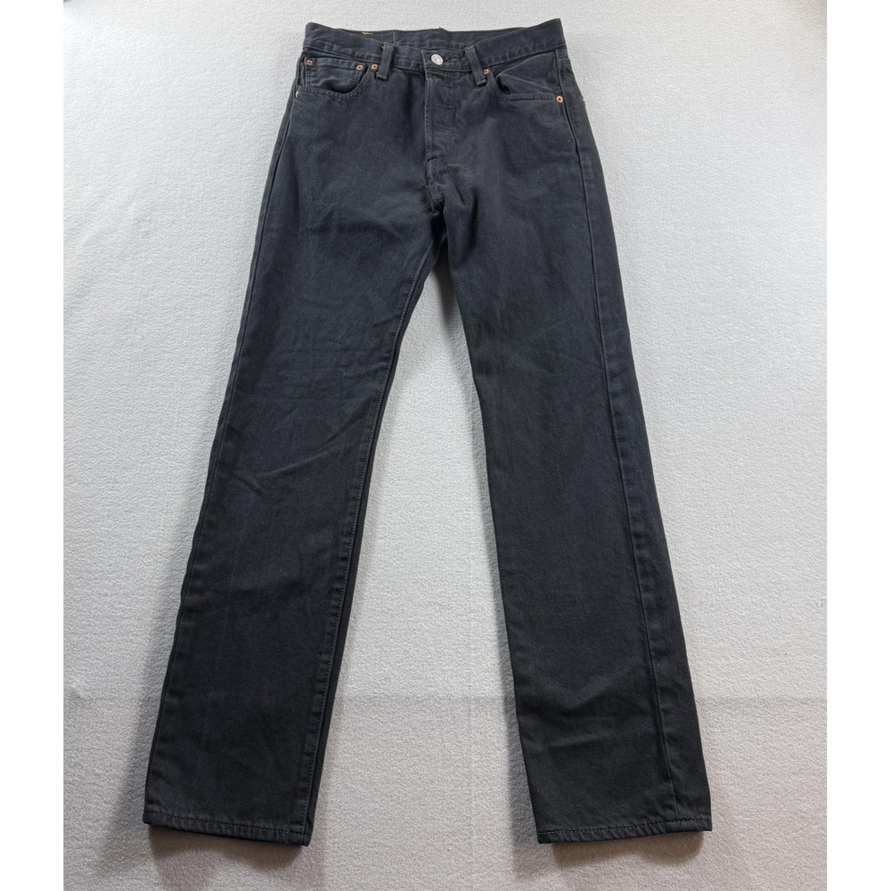 Levis 501 Jeans Mens 29x32 Black Dark‎ Wash Regular Straight Denim Casual